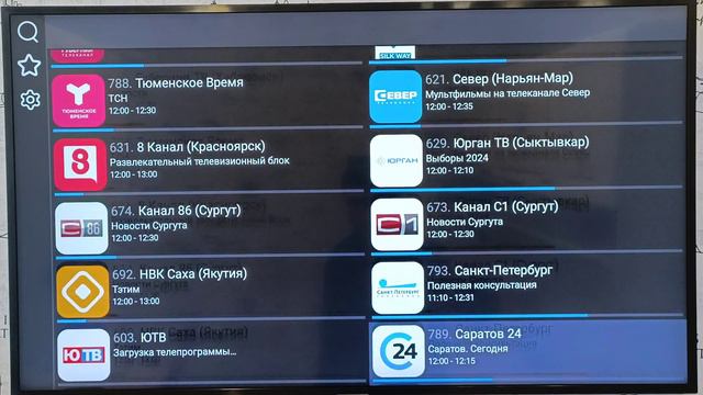 Полный список каналов.