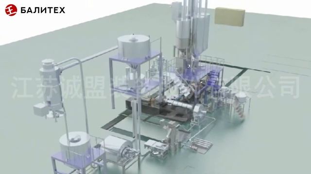 Линия грануляции для получения кабельных оболочек и изоляций на базе смесителя-пластикатора BALITEH смотреть онлайн