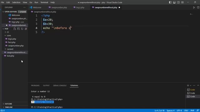 HOW TO SWAP TWO NUMBER WITHOUT USING THIRD VARIABLE | PHP Example | Tamil Software смотреть онлайн