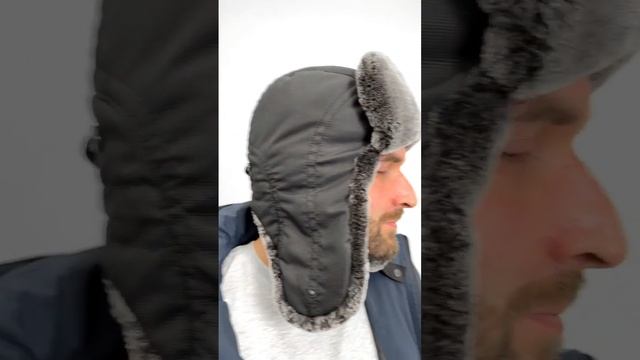 Шапка ушанка зимняя KATRAN КУНИЦА -30С (таслан, черная) смотреть онлайн