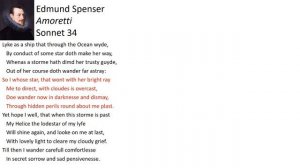 Edmund Spenser Amoretti Sonnet 34 Paraphrase