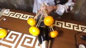 ФРУКТОВО-СЛАДКИЙ БУКЕТ С БУТЫЛКОЙ ШАМПАНСКОГО!ИЗ ПРОСТЫХ МАТЕРИАЛОВ!