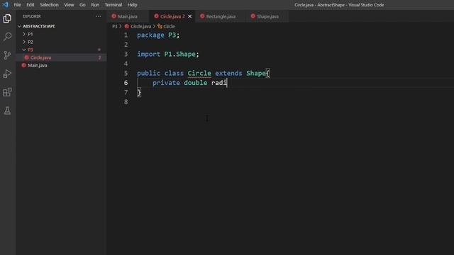 Abstract Shape Program | Learn Java