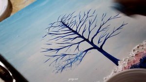 Картина акрилом / Как нарисовать дерево / Поталь