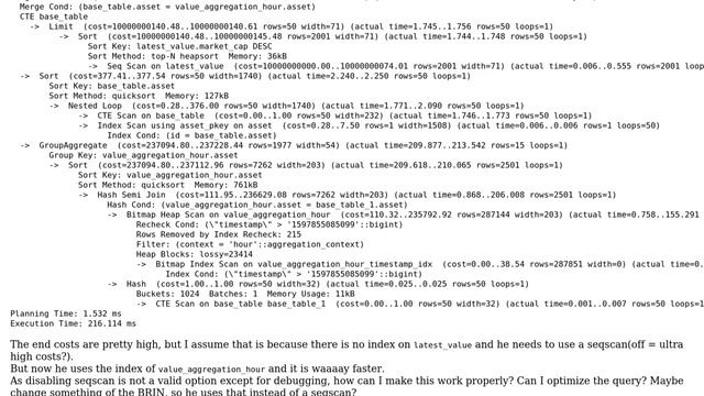 Databases: Postgres Query Optimization, high cost functions
