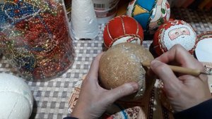 новогодние шары в технике кинусайга