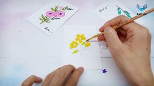 Draw apricot flowers for you with a unique method | Making flower cards by hand.