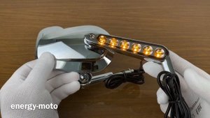 Зеркало со встроенным сигналом поворота на мотоцикл