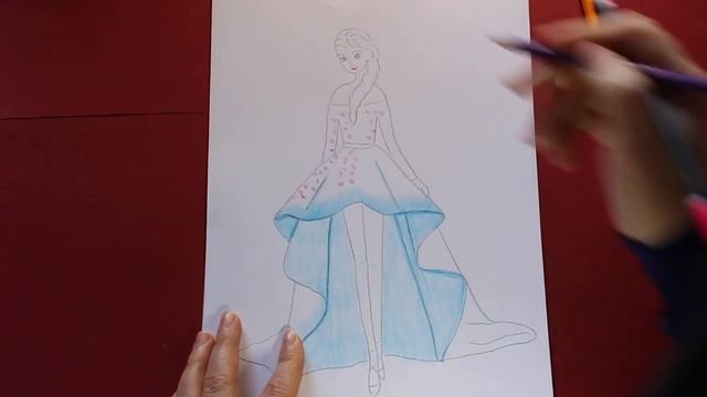 Эльза Холодное сердце 2 Как нарисовать платье. Elsa Frozen 2 Disney. How to draw Dress. Girl drawin смотреть онлайн