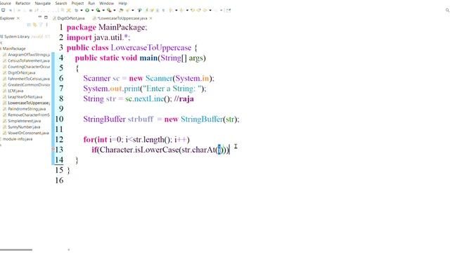 LOWERCASE AND UPPERCASE CONVERSION USING JAVA IN TAMIL