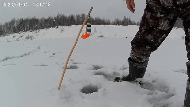 Первый лёд раздает.Рыбалка на жерлицы.Щука сошла с ума.30ноября 2023года.
