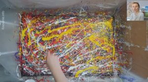 Абстрактная картина акрилом. Дриппинг в стиле Джексона Поллока