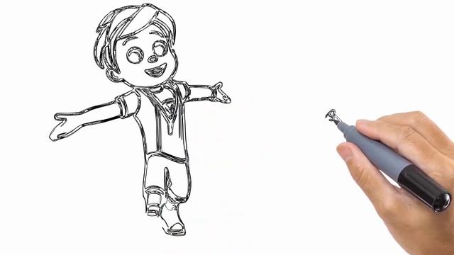 how to draw Vir the robot boy and train drawing and sketch step by step | Vir the robot boy Train смотреть онлайн