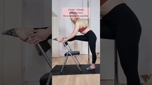 Front Splits Chair Mobility excercise with Christine ? #chairworkout #chairmobility #chairdance