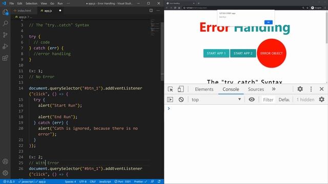 JavaScript Try…Catch Error Handling