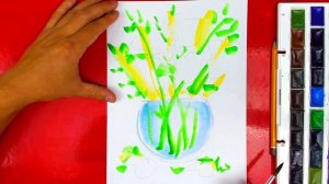 Цветы Акварелью - урок рисования для детей