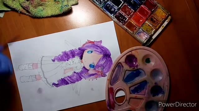 Рисую аниме(акварель) ?? смотреть онлайн