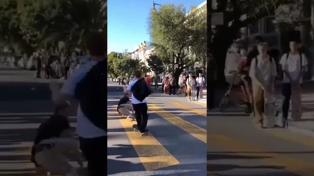 Big Downhill Skateboard Crash