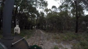 Bennett Brook Railway loco view of a bushland loop trip