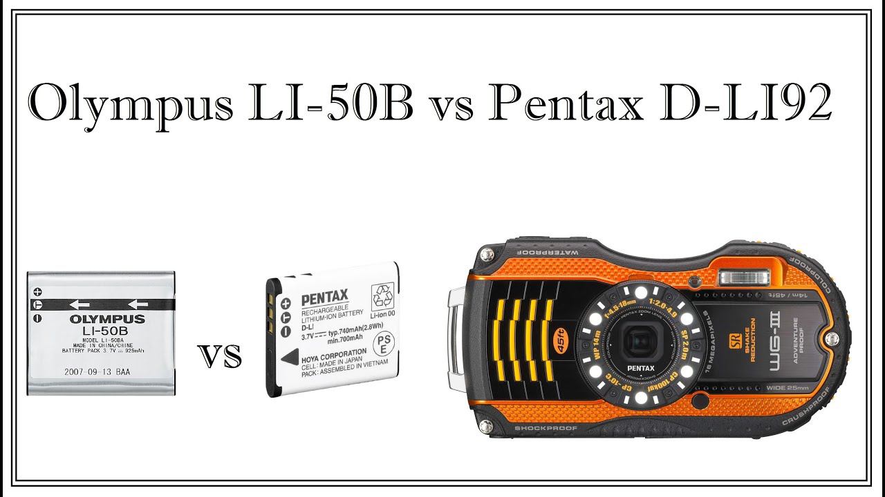 Olympus LI-50B vs Pentax D-LI92 - что лучше для Pentax WG-3 ? смотреть онлайн