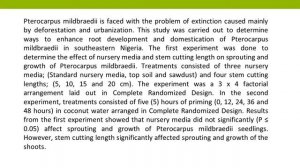 Agronomic Strategies for Vegetative Propagation of Pterocarpus Mildbraedii CJAC 2022 71 1 10