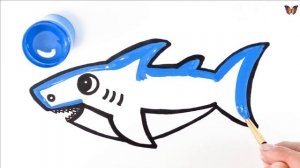 Как нарисовать АКУЛУ / мультик раскраска АКУЛА  для детей /Раскраски Малышам