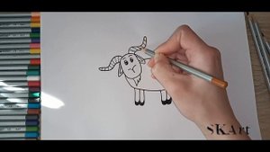 How to draw a goat. Як намалювати цапа. Как нарисовать козла
