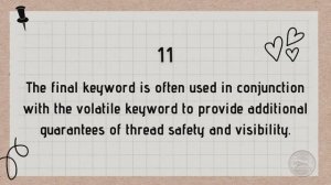 18 points on final keyword in Java Memory Model