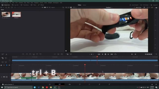 Как обрезать видео в Davinci resolve