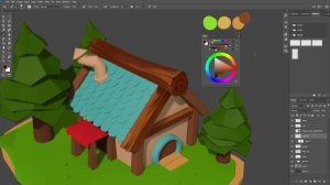 3D model to 2D painting // painting over a 3D model, my first ever 3D model from scratch!