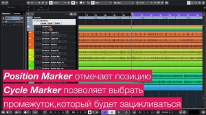 Временная шкала трек маркеров в Cubase