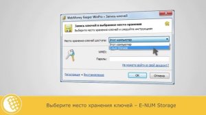 Хранение ключей WebMoney Keeper WinPro — E-NUM Storage