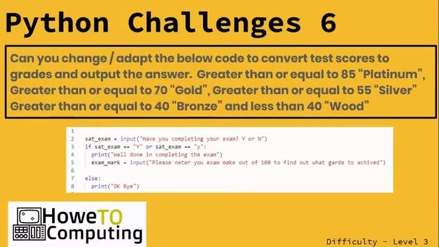 Python challenges level 3 challenge 6