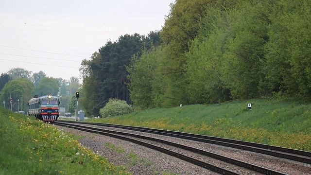 Тепловоз 2М62У-0307 в составе дизель-поезда на перегоне Лотва/Могилёв-1/Лотва смотреть онлайн