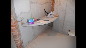 Дизайн и ремонт ванной комнаты. Столешница из мозаики. Сочетание керамической плитки и мозаики.