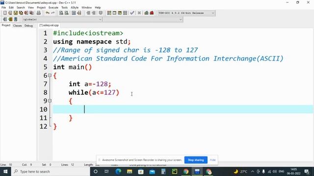 ASCII values in c++,C++ Program to Find ASCII Value of a Character,