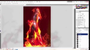 "girl on fire" Photoshop CS Tutorial - beautiful fire woman - burning in flames HD fire effect