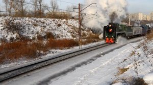 Паровоз П36 0120 с туристическим поездом на перегоне Царицыно - Бирюлёво.