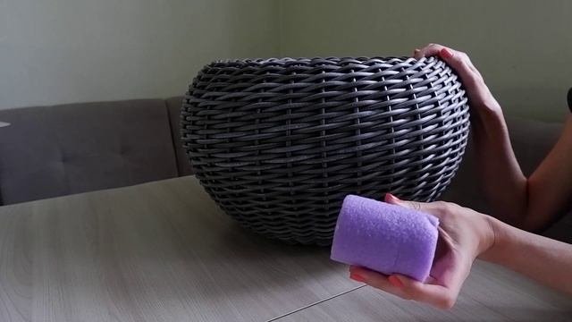 Кашпо пузатик из полиротанга
