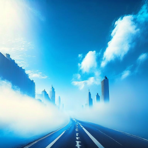 Из тумана в прекрасное голубое небо.