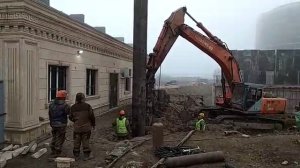 Бурение шпунтового ограждения. Грозный минутка