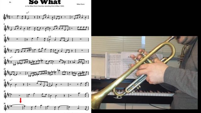 SO WHAT Miles Davis How to [not] play historical solo (Bb key) смотреть онлайн