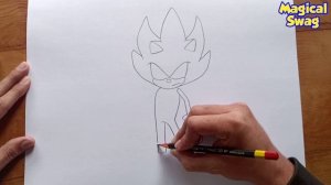 How to Draw Dark Sonic Step by Step