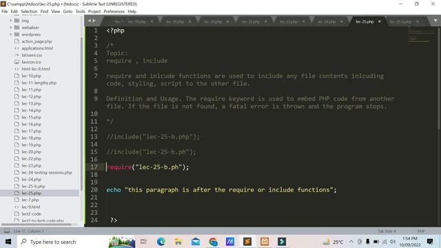 Lec#25 - PHP include and require functions