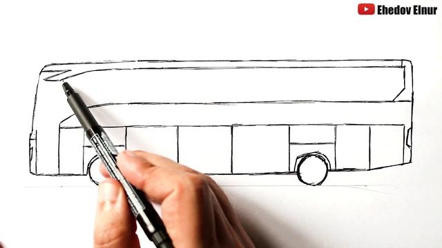 Как нарисовать Автобус вид сбоку смотреть онлайн