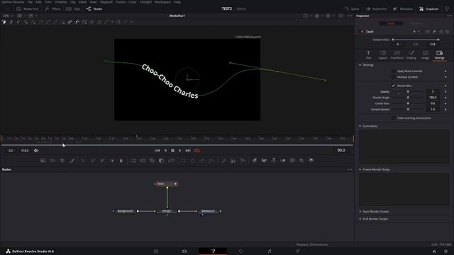 Анимация текста по заданной траектории в DaVinci Resolve