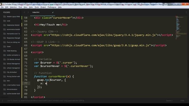 Custom animated cursor using GSAP(Greensock) and jquery смотреть онлайн