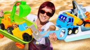Машинки в песочнице - Развивающее видео и Маша Капуки - Игры в машинки для детей