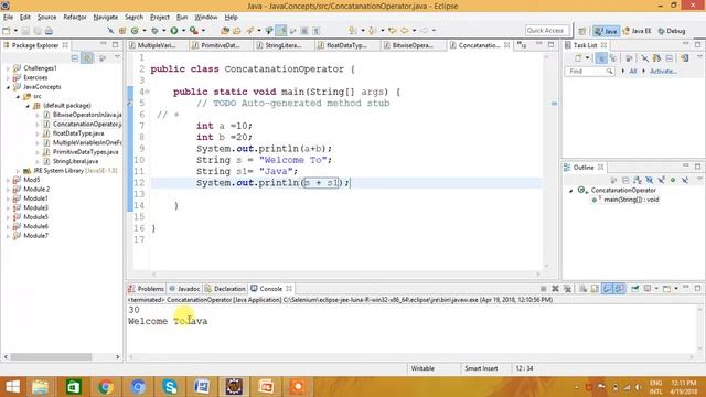Concatenation Operator in Java(English) смотреть онлайн