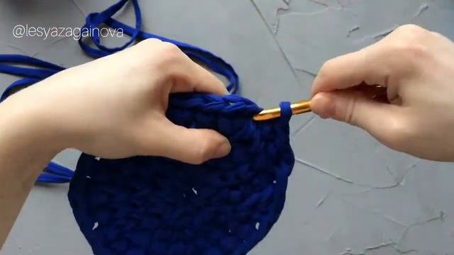 Корзинка из трикотажной пряжи крючком